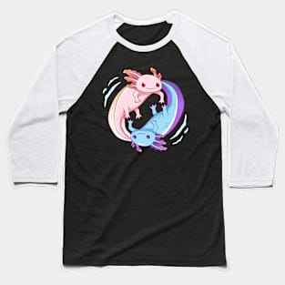 Anime Axolotl Yin Yang Design for Axolotl Lovers Baseball T-Shirt